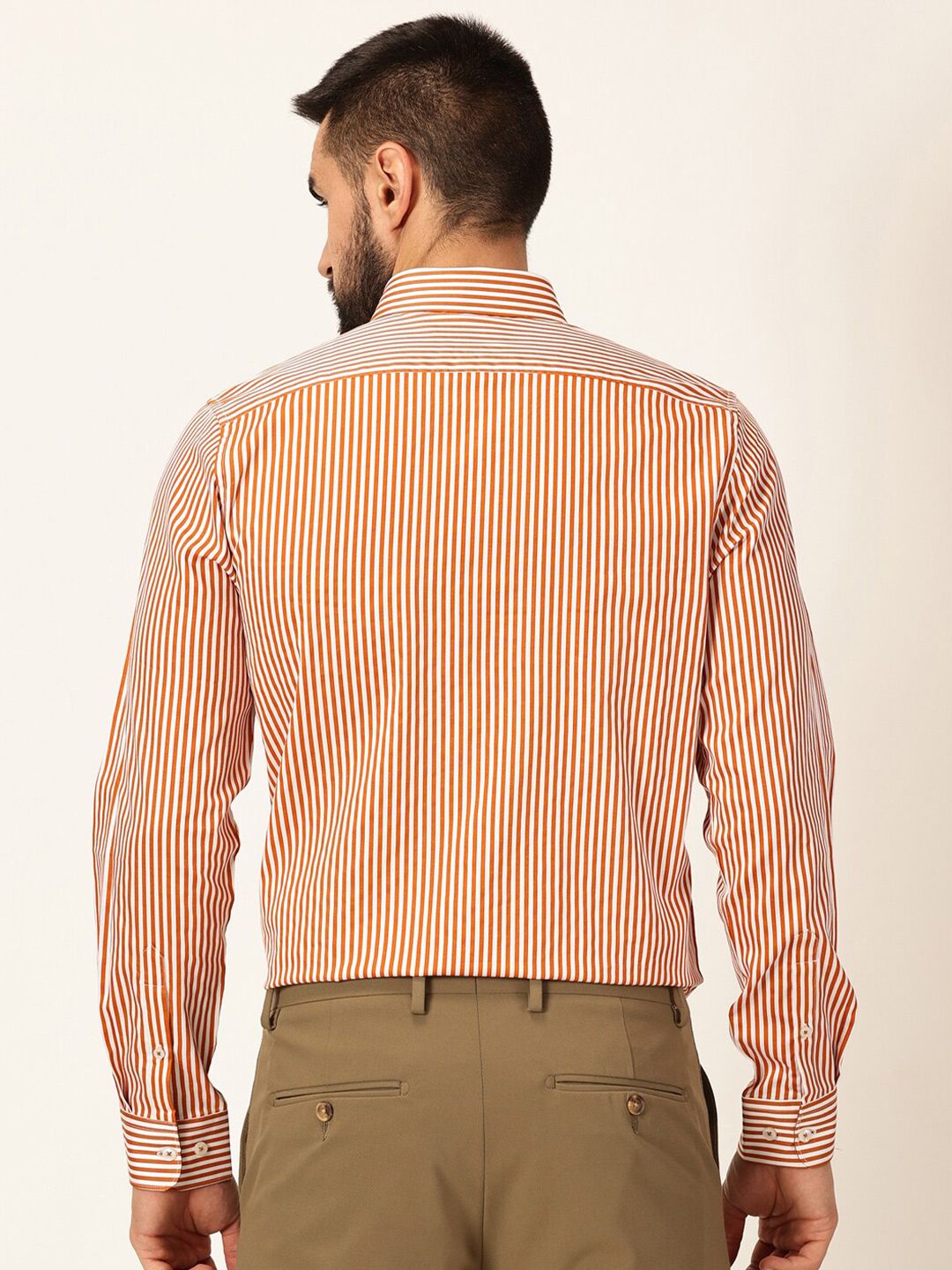 Thomas Scott Premium Striped Button-Down Collar Long Sleeves Formal Shirt