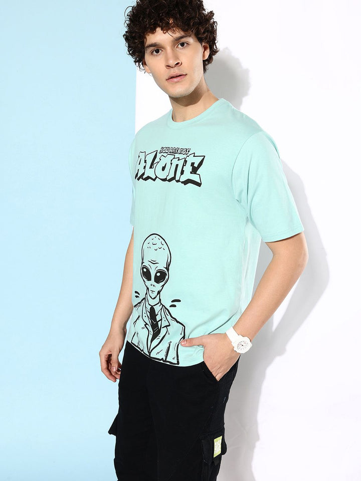 Difference of Opinion Men Printed Pure Cotton Oversize T-shirt