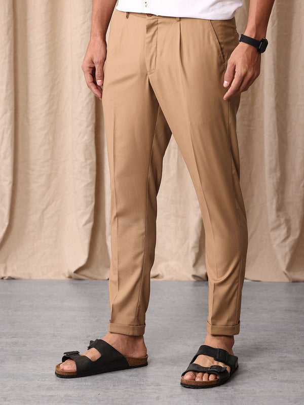 Mr Bowerbird Men Tailored Fit Vintage Pleated Trousers