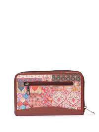 ZOUK Women Kutch Gamthi Classic Ethnic motifs Printed Fabric Zip Around Wallet
