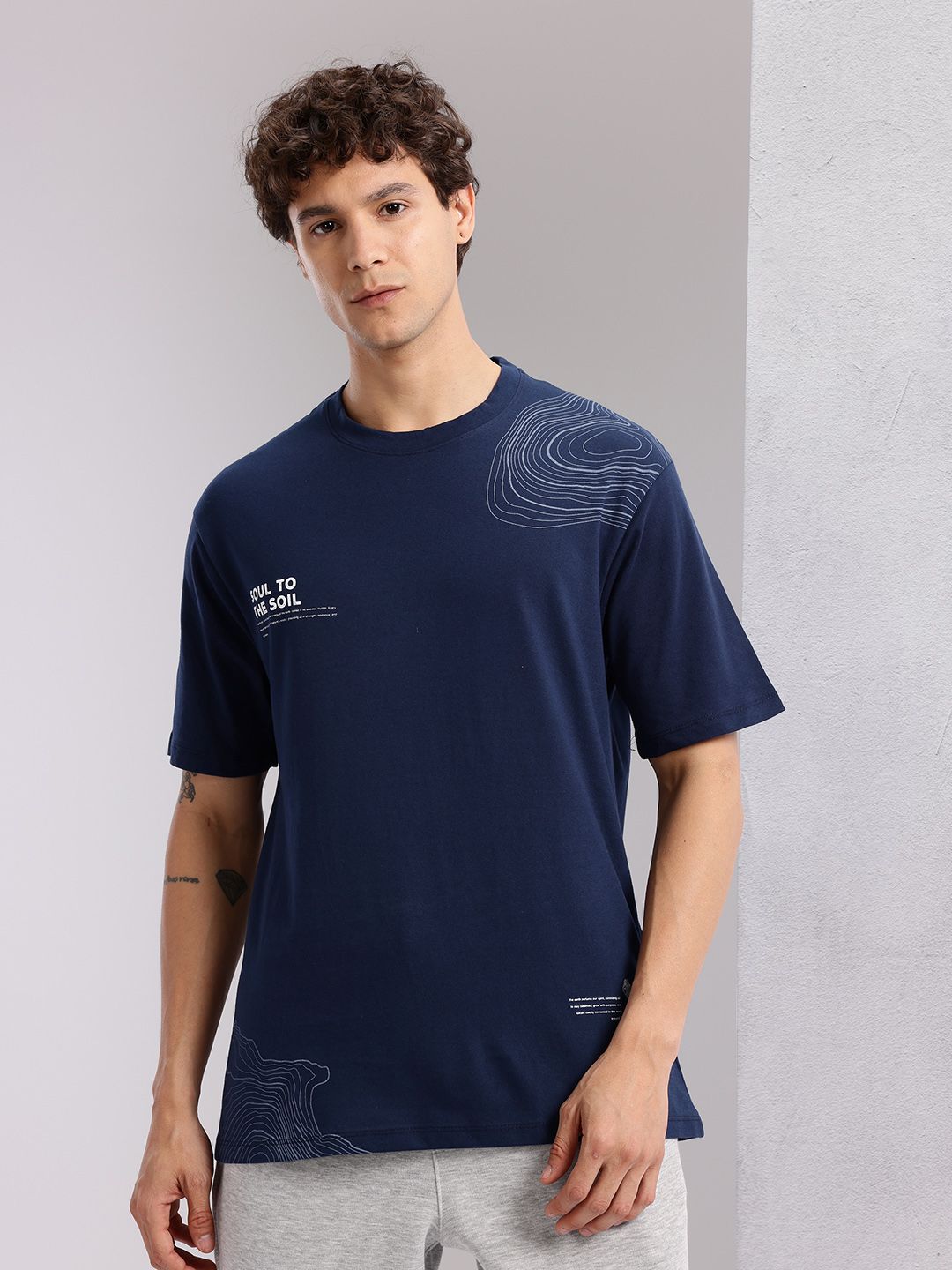 HRX by Hrithik Roshan Men Typography Printed Yoga T-shirt