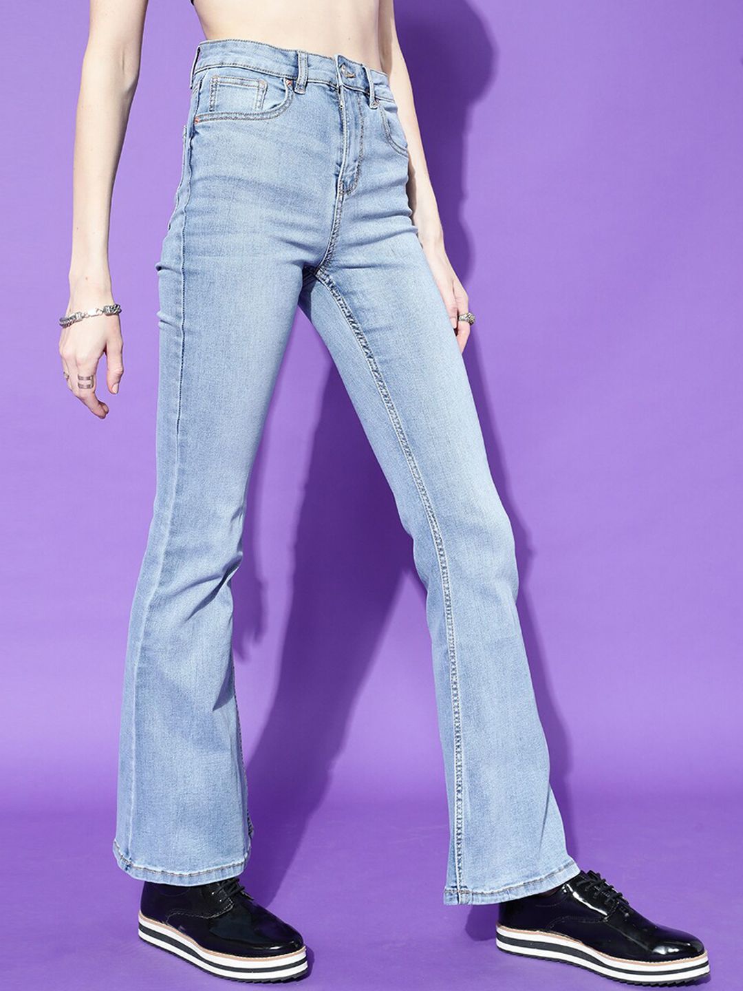 STREET 9 Women Blue Hottie Skinny Fit High-Rise Heavy Fade Jeans