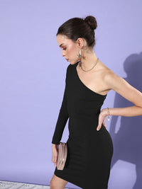Tokyo Talkies Black One Shoulder Bodycon Dress