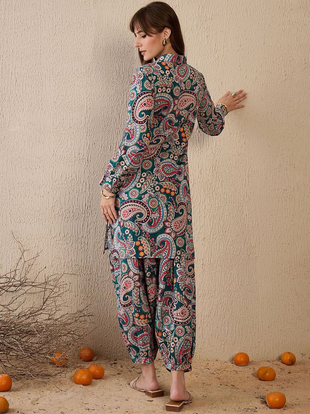 Indo Era Women Ethnic Motifs Printed Regular Pure Cotton Kurta with Salwar