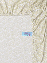 Myntra Elegant Homes Beige Geometric 300 TC King Bedsheet with 2 Pillow Covers