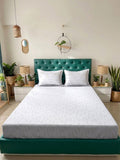 Myntra Elegant Homes White Floral 400 TC Bedsheet with 2 Pillow Covers