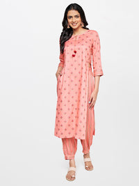 Global Desi Floral Printed Kurta with Dhoti Pant Set