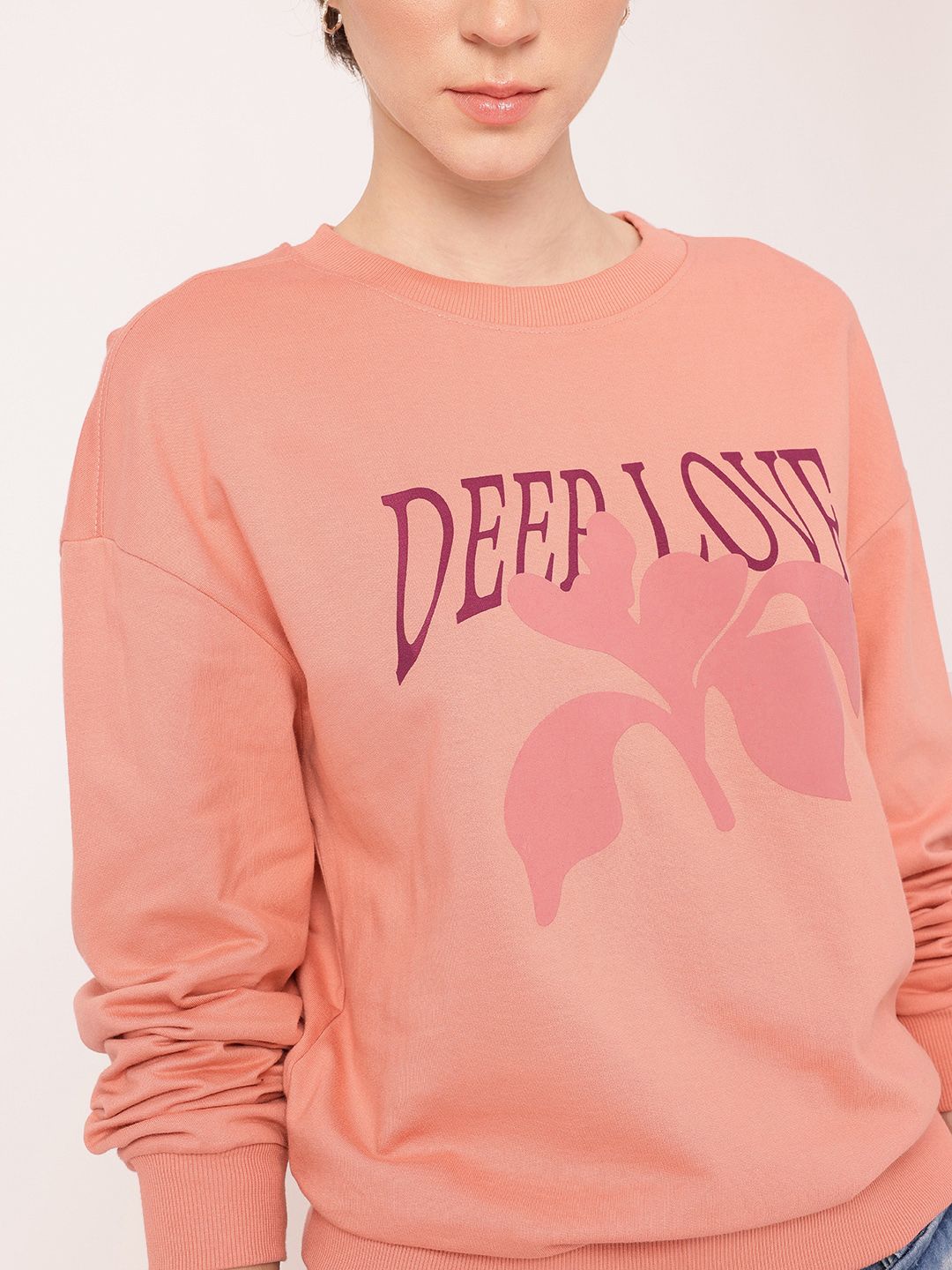 DressBerry Printed Cotton Terry Relaxed Fit Sweatshirt