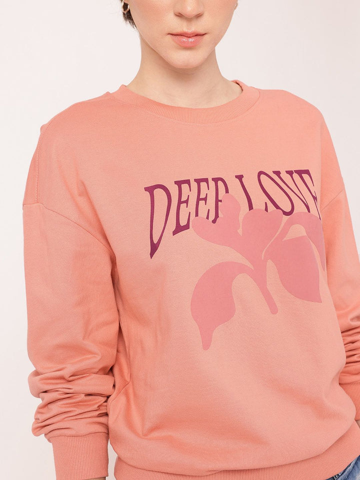 DressBerry Printed Cotton Terry Relaxed Fit Sweatshirt