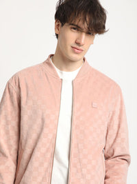 THE BEAR HOUSE Self Design Stand Collar Windcheater Bomber Jacket
