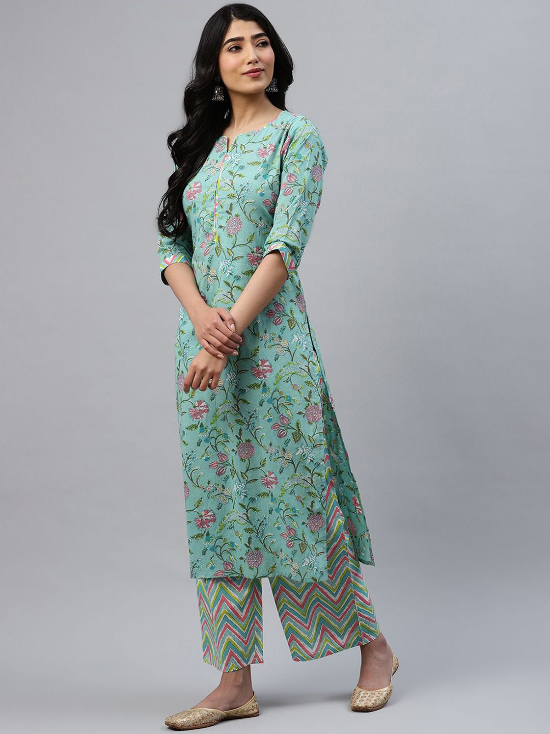 Libas Women Ethnic Motifs Printed Kurta with Palazzo & Dupatta