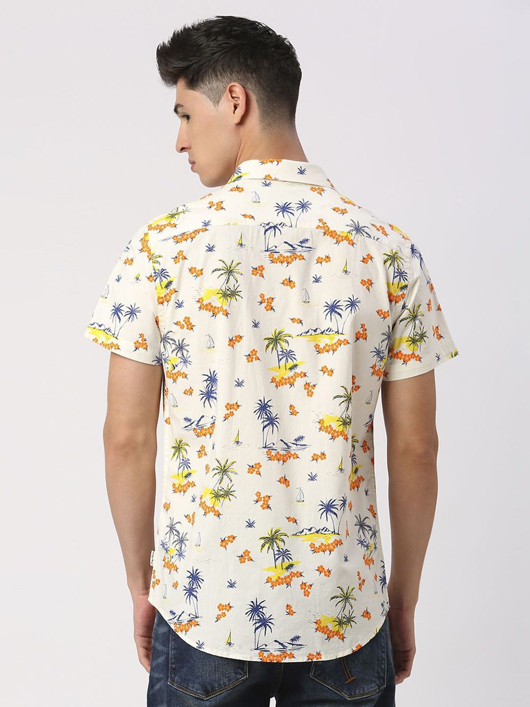 Being Human Men Slim Fit Floral Printed Opaque Casual Shirt