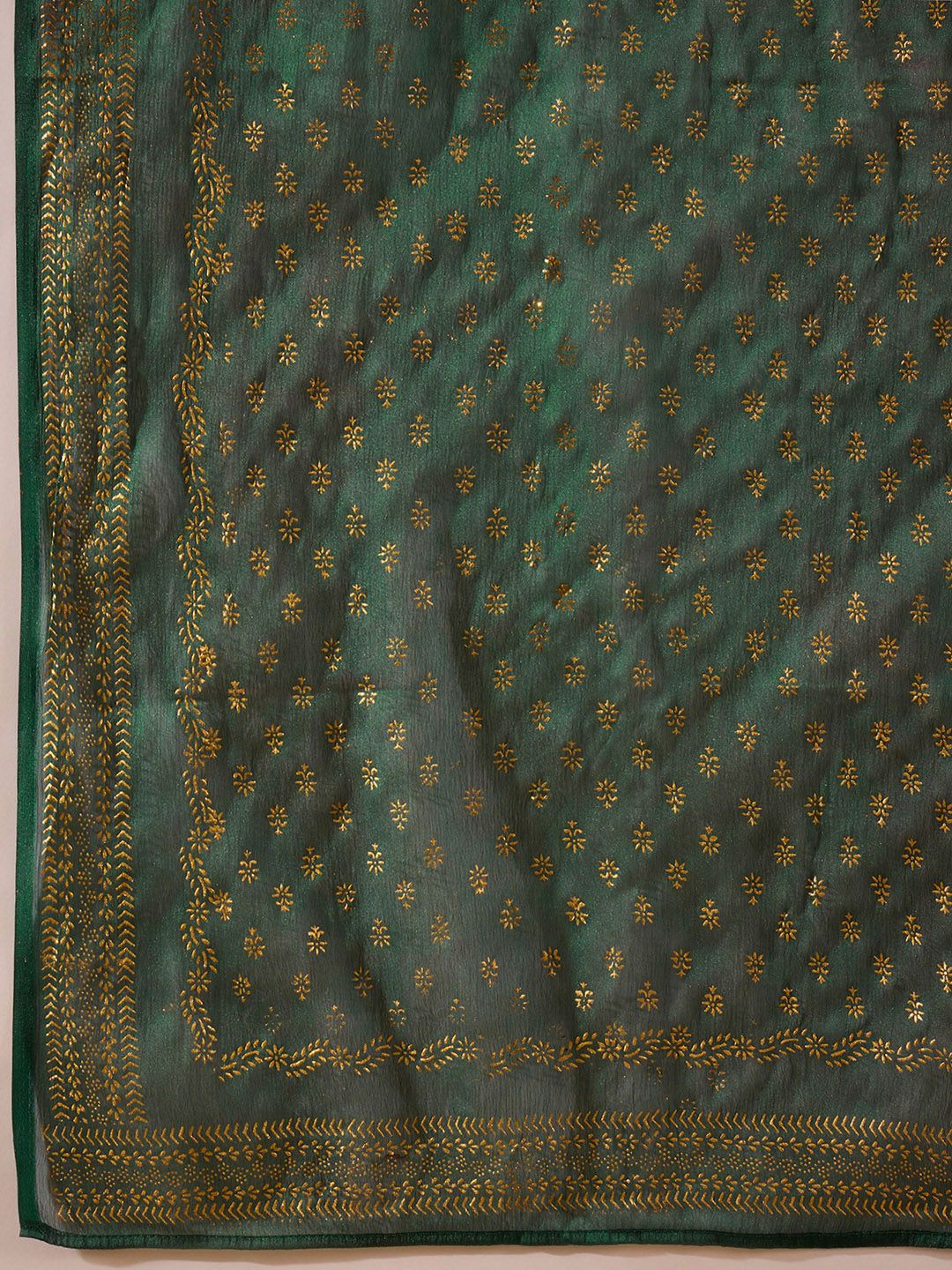 KALINI Floral Embroidered Empire Thread Work Kurta with Trousers & With Dupatta