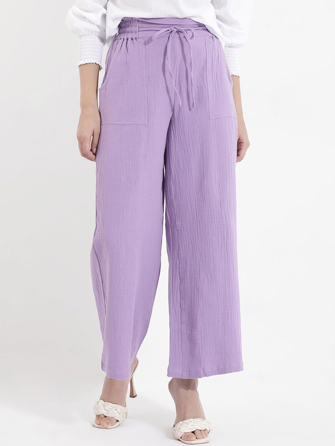 RAREISM Women Loose Fit High-Rise Trousers