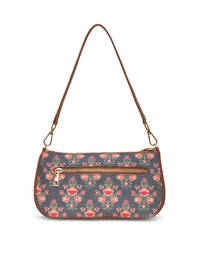 ZOUK Floral Printed Structured Baguette Bag Handbags