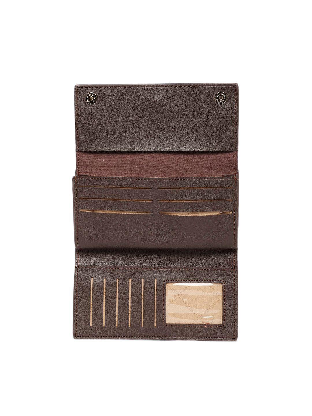 Lino Perros Women Brown Solid Three Fold Wallet