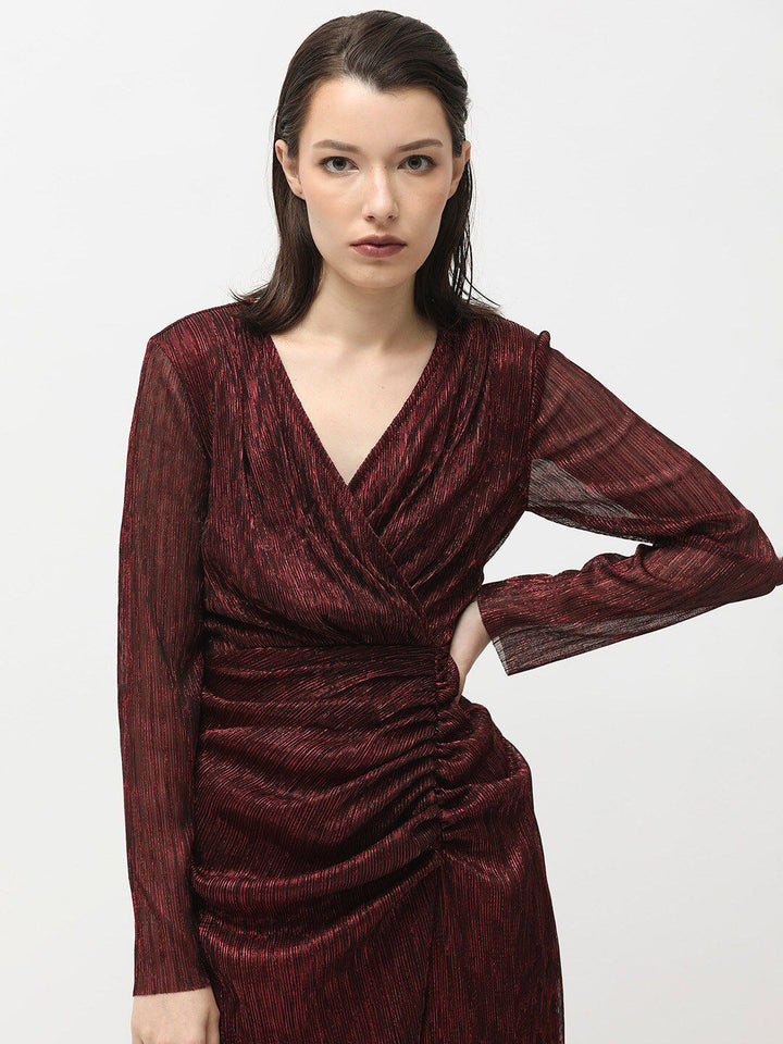 RAREISM Embellished V-Neck Midi Sheath Dress