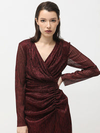 RAREISM Embellished V-Neck Midi Sheath Dress