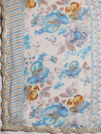 Libas Floral Printed Empire Sequinned Kurta with Palazzo & Dupatta