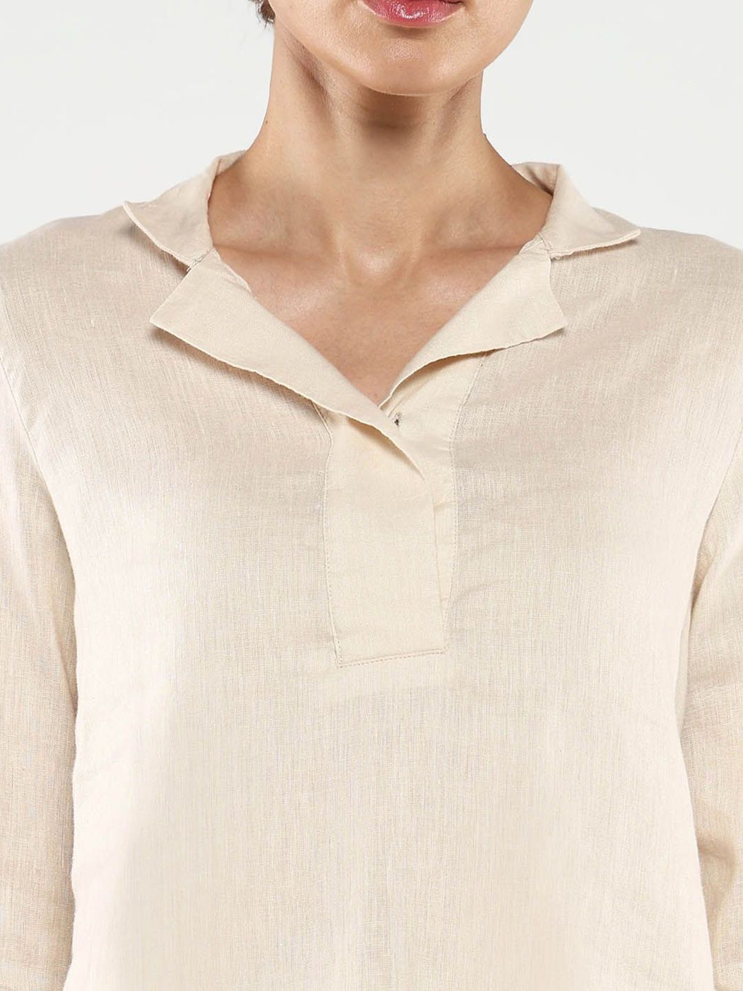 RAREISM Women Shirt Collar Cotton Shirt Style Top