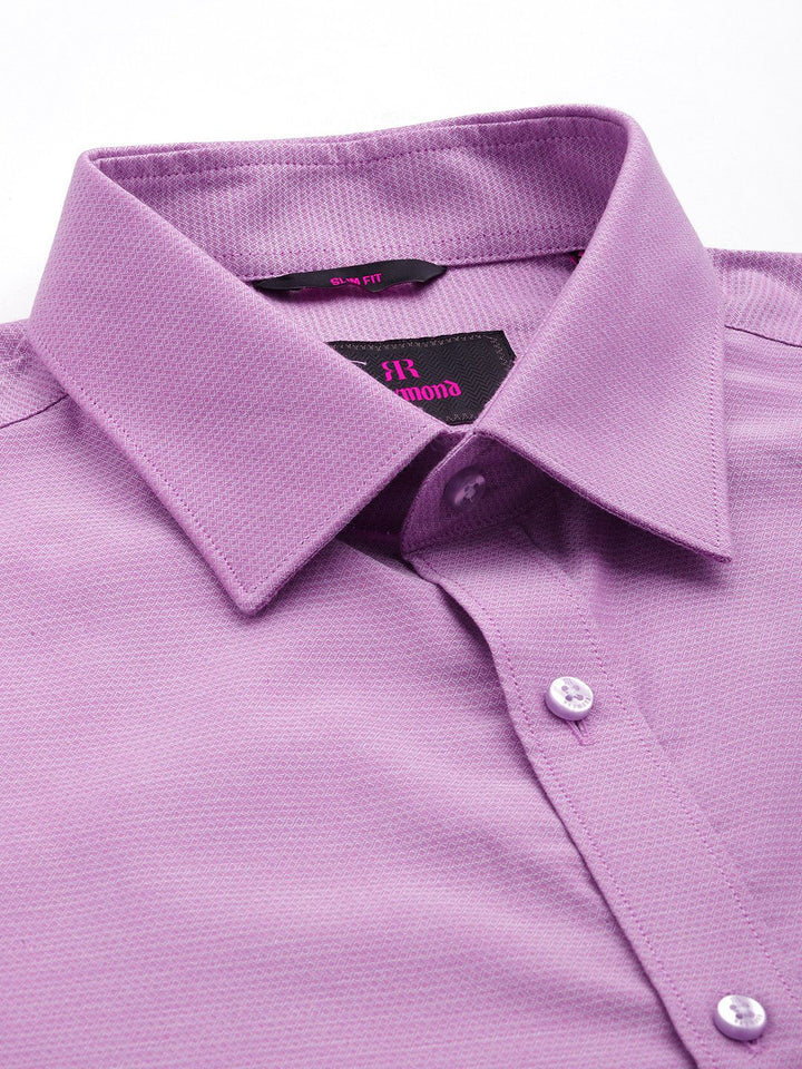 Raymond Pure Cotton Self Design Slim Fit Textured Formal Shirt
