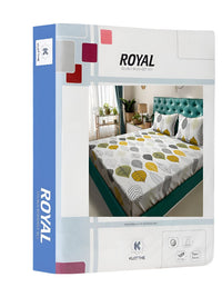 KLOTTHE Book Lipat Krim Kapas Bunga 300 TC Cadar King dengan 2 Sarung Bantal-98 x 89 inci