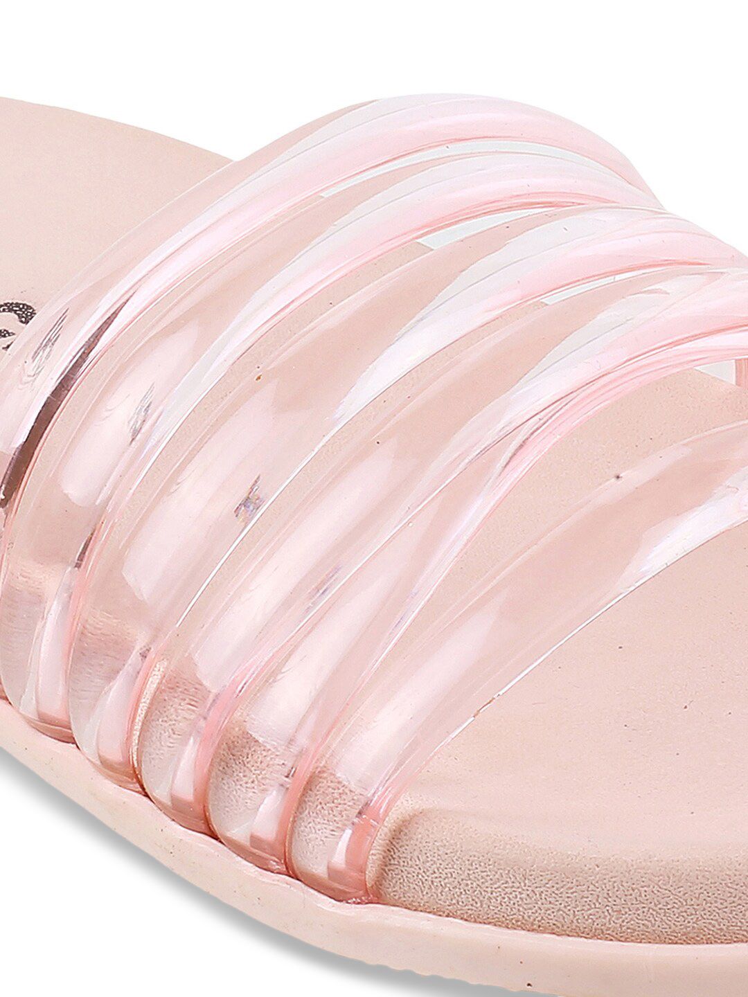 Mochi Women Pink Open Toe Flats