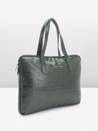 Lino Perros Women Croc Textured Structured Laptop Bag-16 Inches