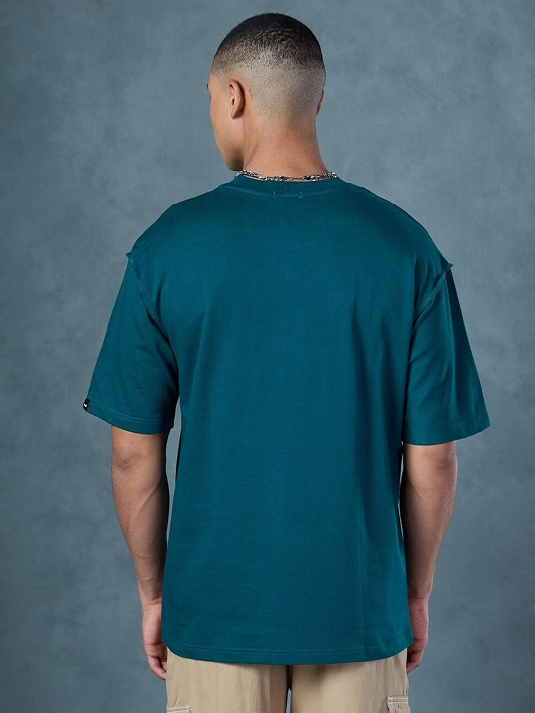 Bewakoof Drop-Shoulder Sleeves Oversized Cotton T-shirt