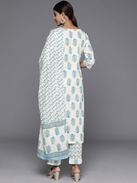 Libas Ethnic Motifs Printed Gotta Patti Pure Cotton Kurta with Trousers & Dupatta