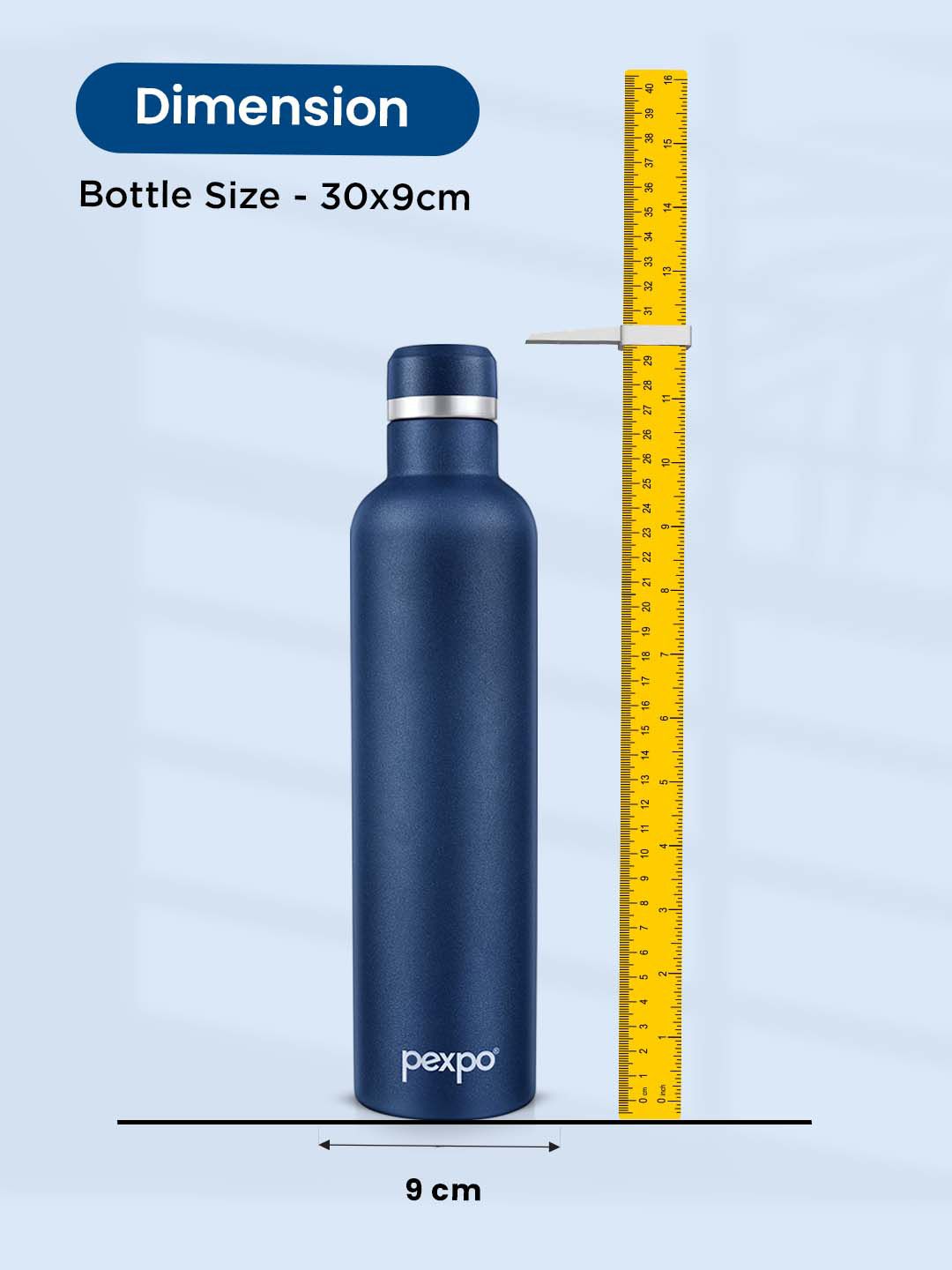 Pexpo Oreo Denim Blue Thermosteel ISI Certified Hot Flask Insulated Water Bottle 1000ml