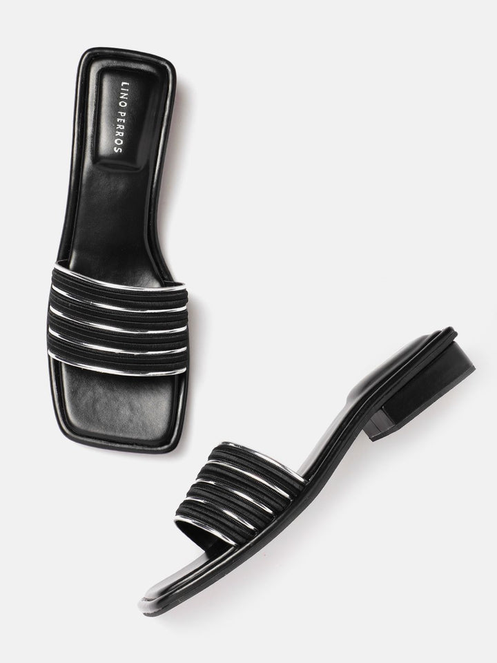 Lino Perros Women Striped Open Toe Flats