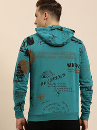 Being Human Men Graphic Printed Pure Cotton Hooded Sweatshirt