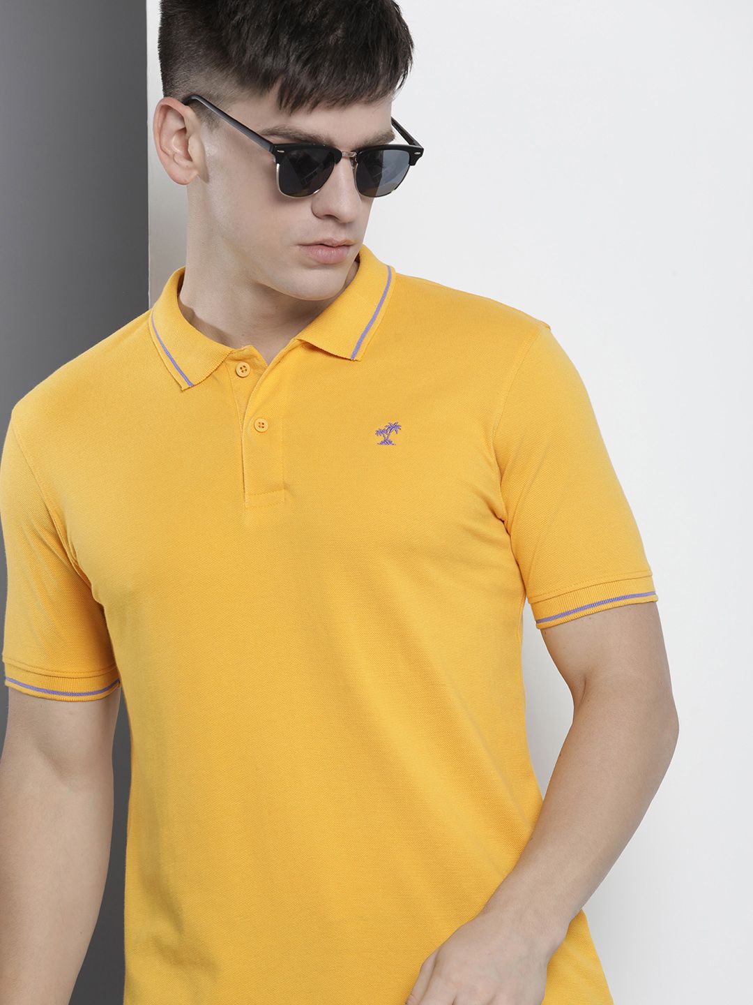 The Indian Garage Co Men Solid Polo Collar T-shirt