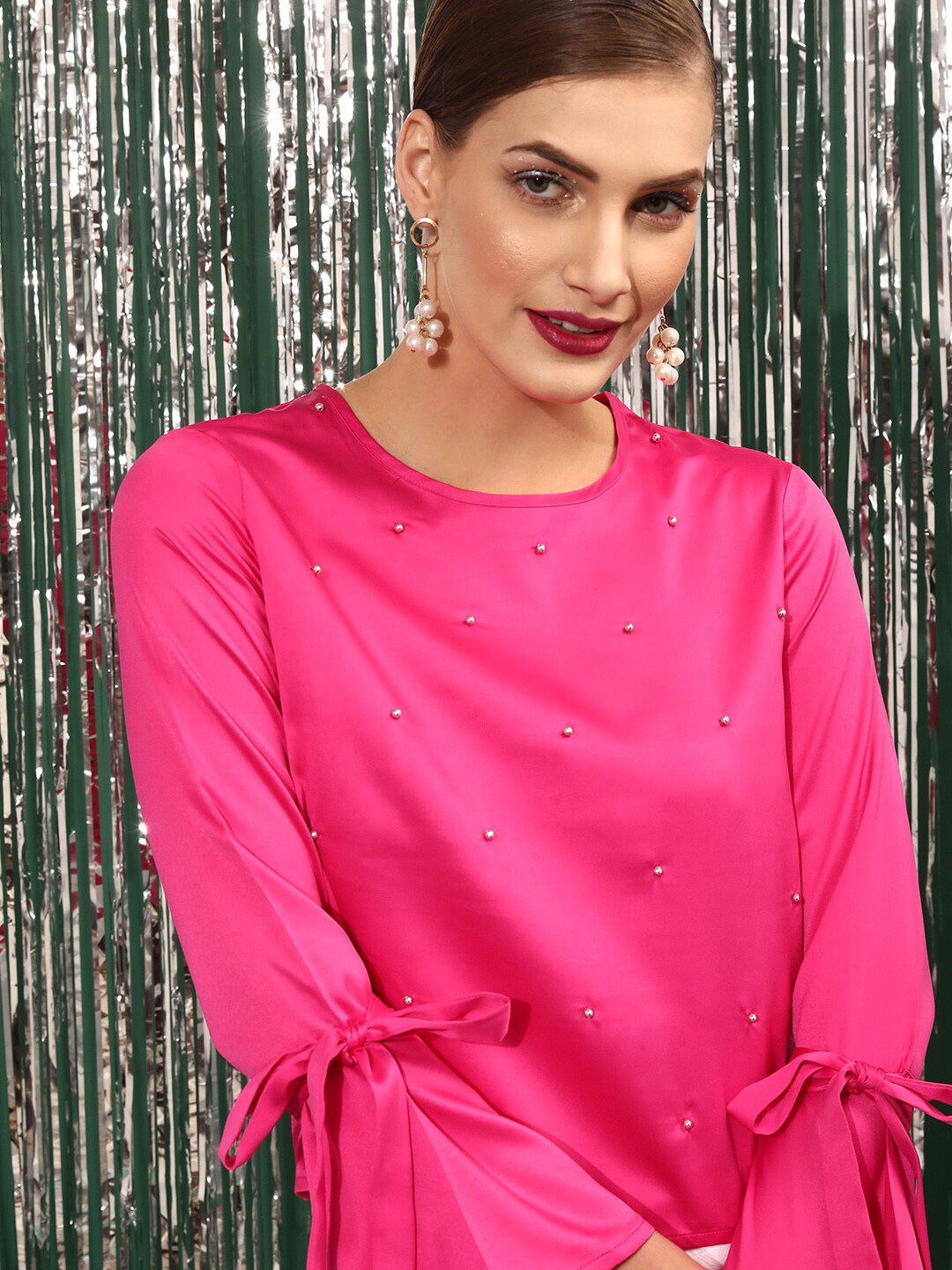 STREET 9 Embellished Bell Sleeves Top