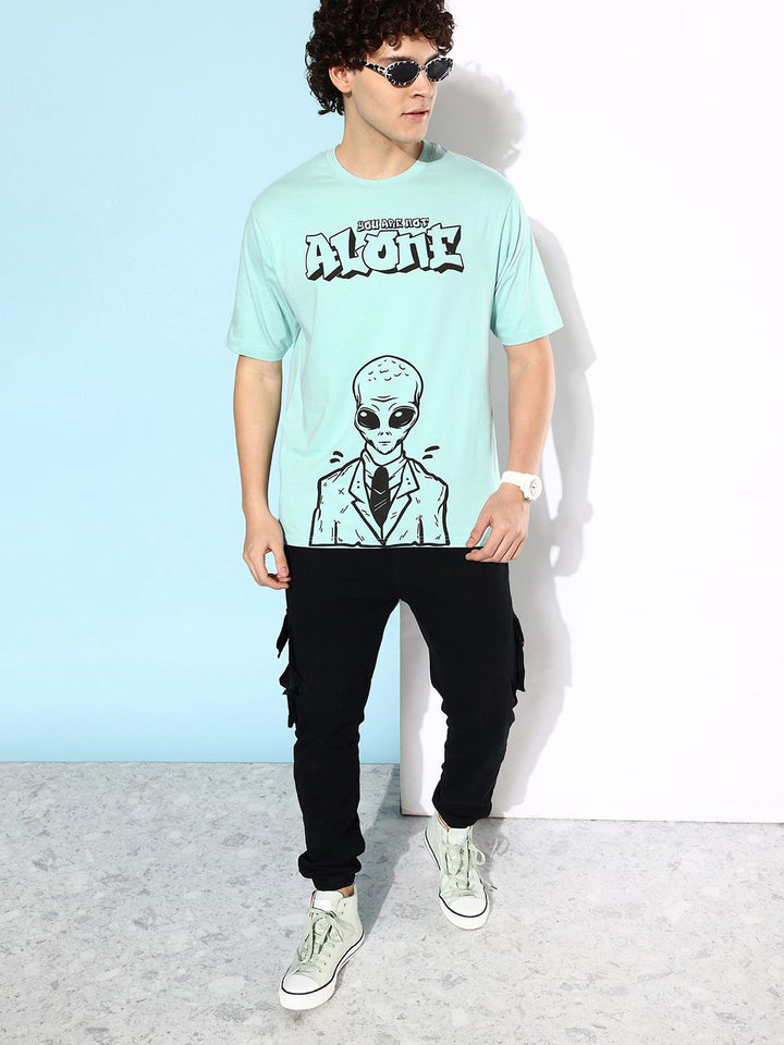 Difference of Opinion Men Printed Pure Cotton Oversize T-shirt