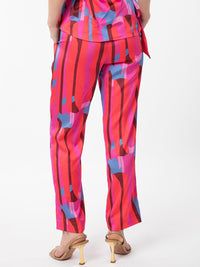 RAREISM Printed Satin Pleated Trousers
