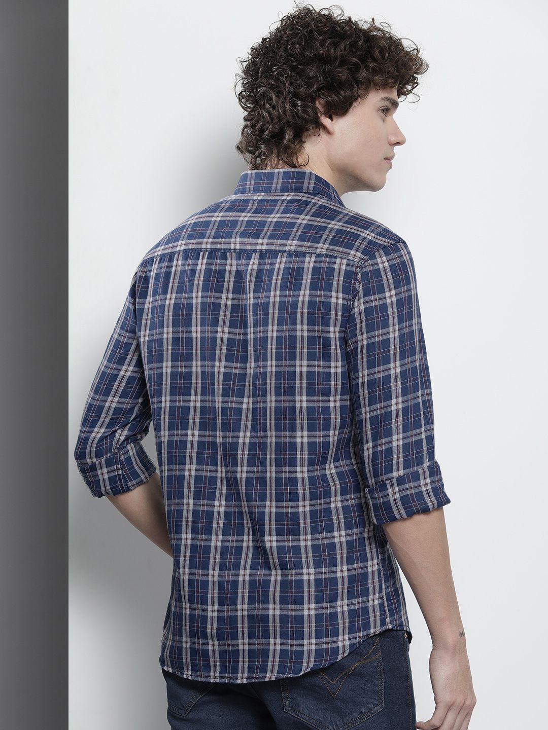 The Indian Garage Co Men Tartan Checked Casual Shirt
