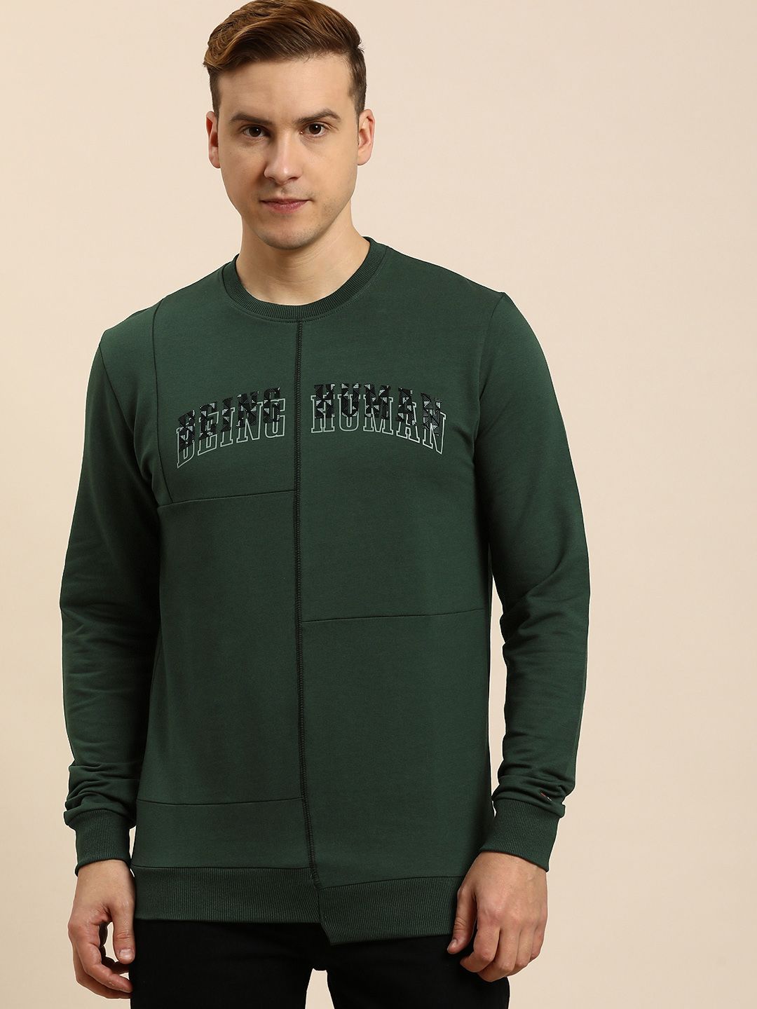 Being Human Men Brand Logo Printed Pullover Sweatshirt