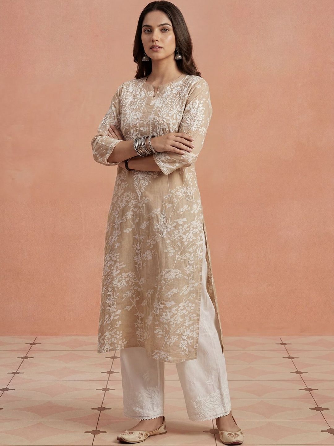 House of Chikankari Women Embroidered Thread Work Kurta