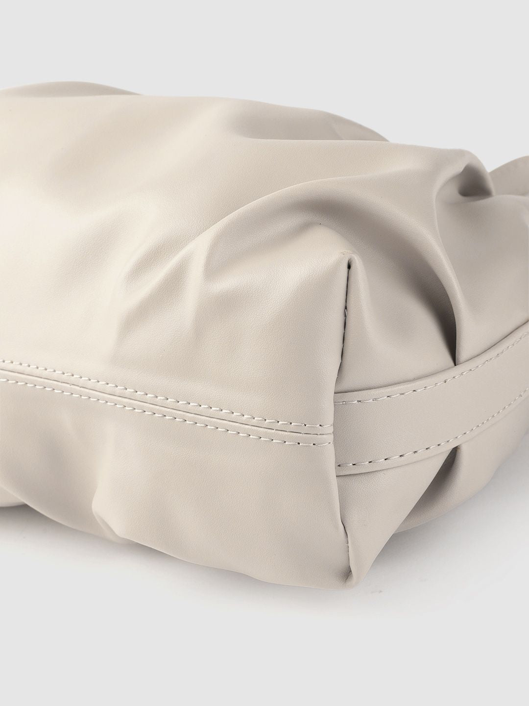 Lino Perros Off White PU Structured Shoulder Bag