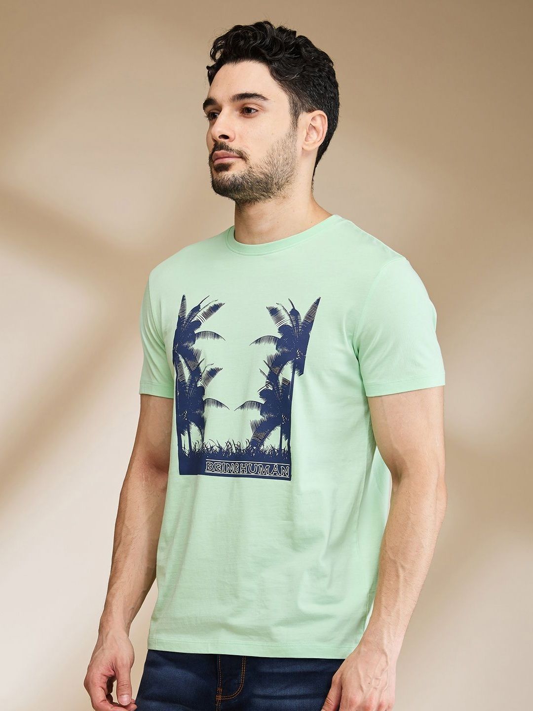 Being Human Men Floral Printed Tropical Applique T-shirt