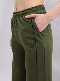 HRX by Hrithik Roshan Women Wide Leg Yoga Track Pants with Hem Slits