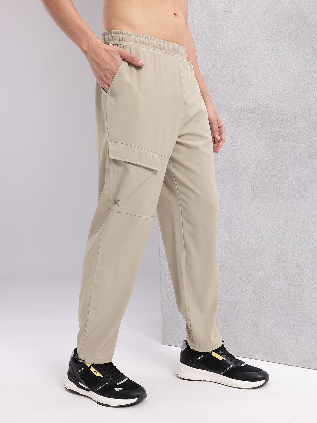 HRX by Hrithik Roshan Men Mid-Rise Rapid-Dry Running Track Pants with Toogled Hem