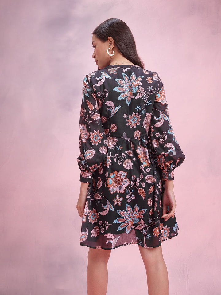 DressBerry Floral Print A-Line Dress