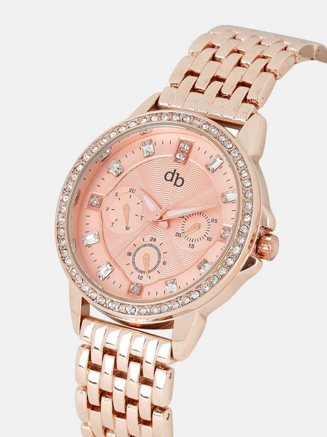 DressBerry Women Rose Gold-Toned Analogue Watch MFB-PN-WTH-S5749-02