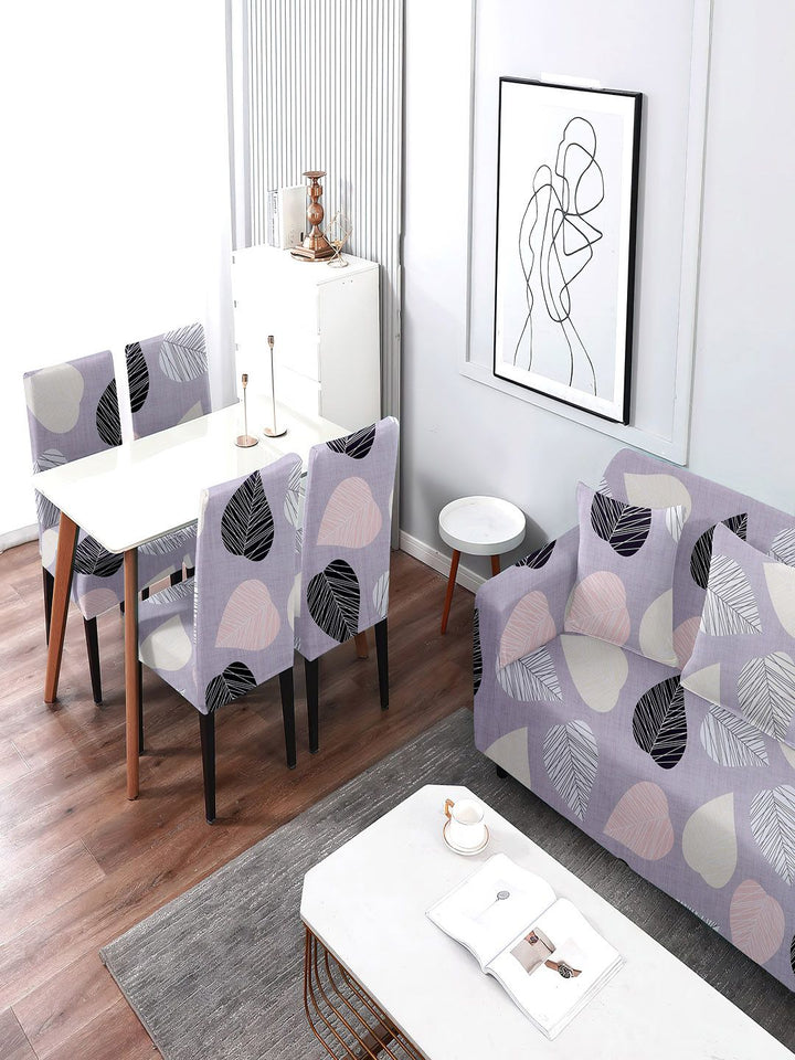 Cortina Grey Printed 4 Seater Sofa Cover