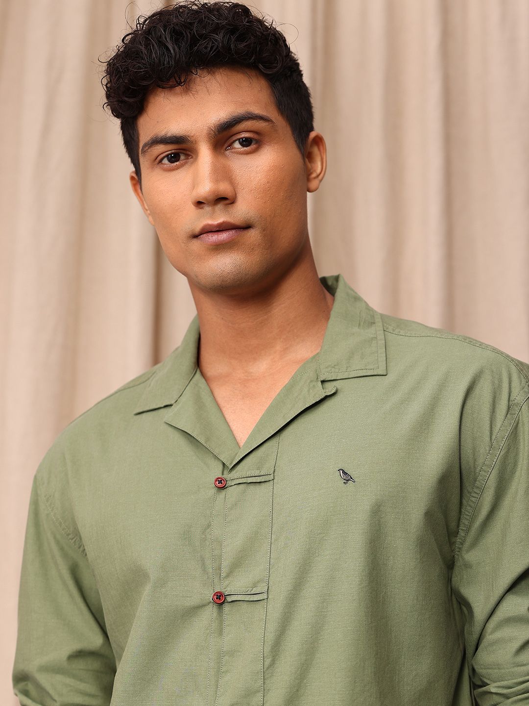 Mr Bowerbird Drop-Shoulder Sleeves Liberal Fit Casual Shirt