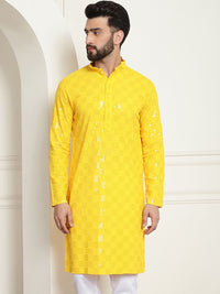 SOJANYA Kurta Kapas Tulen Sulam Geometrik Labuci