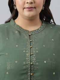 W Plus Size Ethnic Motifs Maxi Ethnic Dress